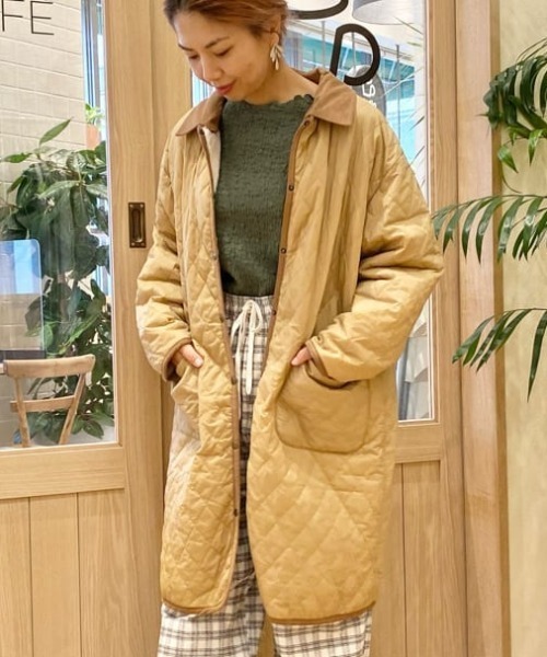 studio CLIP（スタディオクリップ）の「襟取り外しキルトコート（その他アウター・レディース・ネイビー/モカ/ベージュ・MEDIUM/LARGE）」の2枚目の写真