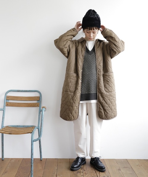 studio CLIP（スタディオクリップ）の「襟取り外しキルトコート（その他アウター・レディース・ネイビー/モカ/ベージュ・MEDIUM/LARGE）」の12枚目の写真