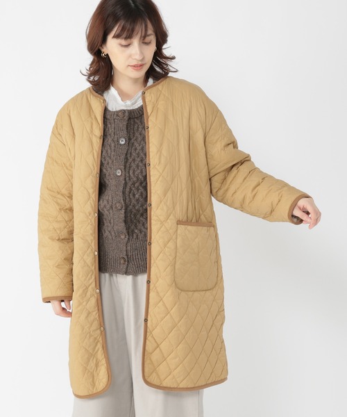 studio CLIP（スタディオクリップ）の「襟取り外しキルトコート（その他アウター・レディース・ネイビー/モカ/ベージュ・MEDIUM/LARGE）」の4枚目の写真