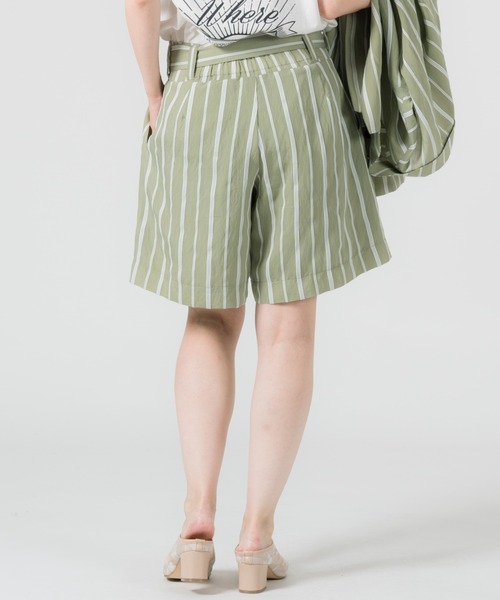 LAYMEE（レイミー）の「Wolf stripe shorts pants / ウォルフストライプショートパンツ（その他パンツ・レディース・ベージュ/グリーン系その他/キャメル/ネイビー・FREE）」の5枚目の写真