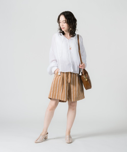 LAYMEE（レイミー）の「Wolf stripe shorts pants / ウォルフストライプショートパンツ（その他パンツ・レディース・ベージュ/グリーン系その他/キャメル/ネイビー・FREE）」の19枚目の写真