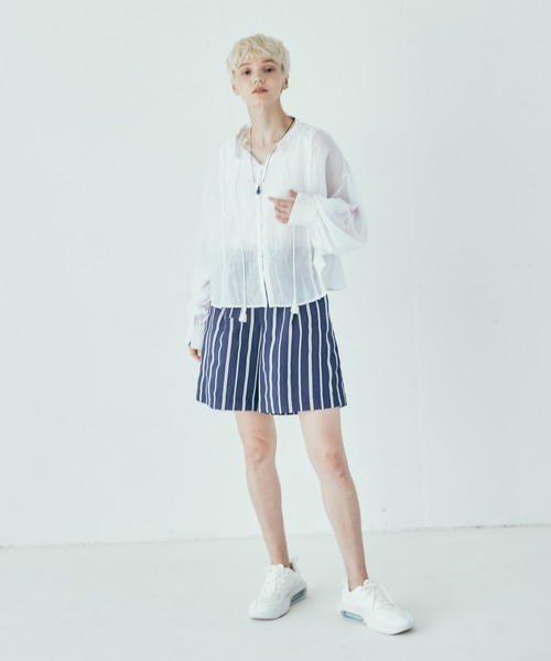 LAYMEE（レイミー）の「Wolf stripe shorts pants / ウォルフストライプショートパンツ（その他パンツ・レディース・ベージュ/グリーン系その他/キャメル/ネイビー・FREE）」の13枚目の写真