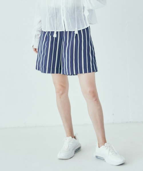 LAYMEE（レイミー）の「Wolf stripe shorts pants / ウォルフストライプショートパンツ（その他パンツ・レディース・ベージュ/グリーン系その他/キャメル/ネイビー・FREE）」の15枚目の写真