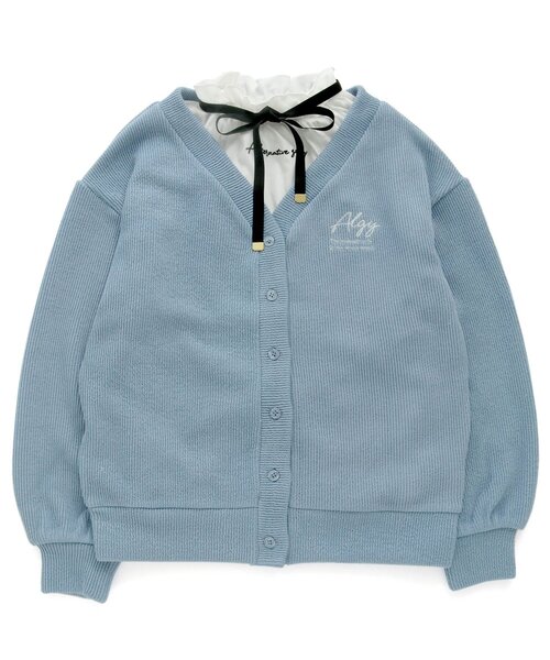 algy(アルジー)の「カーデ&りぼん付きロンTセット(その他トップス・キッズ・サックスブルー/ミント/ブラック・SMALL/XXX-SMALL/X-SMALL/XX-SMALL/MEDIUM)」の3枚目の写真