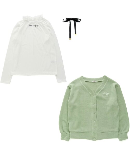 algy(アルジー)の「カーデ&りぼん付きロンTセット(その他トップス・キッズ・サックスブルー/ミント/ブラック・SMALL/XXX-SMALL/X-SMALL/XX-SMALL/MEDIUM)」の16枚目の写真