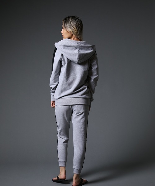 STUD MUFFIN（スタッドマフィン）の「mp9542-ストレッチベア裏毛 サガラパッチ＆ロゴpt サイドライン リブパンツ（スウェットパンツ・メンズ・ブラック/杢グレー・2/4/3）」の19枚目の写真