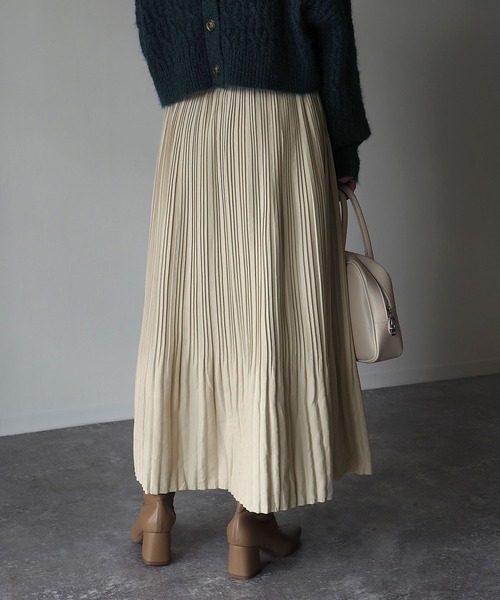 Riberry（リベリー）の「ピーチ消しプリーツスカート（スカート・レディース・ベージュ/ブラウン/ブルー/グリーン・MEDIUM）」の11枚目の写真