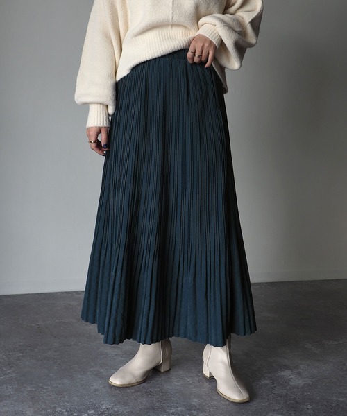 Riberry（リベリー）の「ピーチ消しプリーツスカート（スカート・レディース・ベージュ/ブラウン/ブルー/グリーン・MEDIUM）」の19枚目の写真