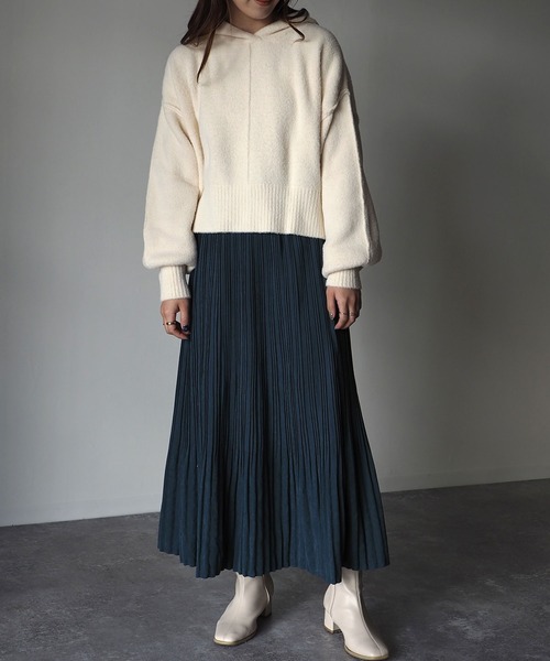 Riberry（リベリー）の「ピーチ消しプリーツスカート（スカート・レディース・ベージュ/ブラウン/ブルー/グリーン・MEDIUM）」の22枚目の写真