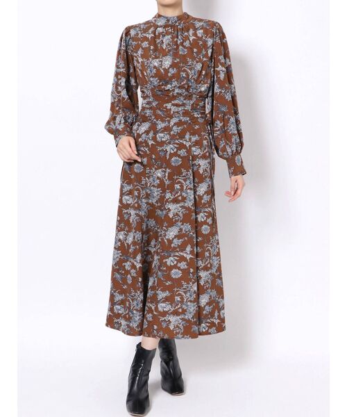 LAGUNAMOON（ラグナムーン）の「ウエストギャザーフラワーワンピース（ワンピース・レディース・ブラック/アイボリー/ブラウン・SMALL/MEDIUM）」の10枚目の写真