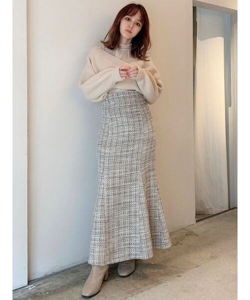 dazzlin(ダズリン)の「ツイードロングナロースカート(スカート・レディース・その他1/ベージュ・SMALL/MEDIUM/LARGE)」の8枚目の写真