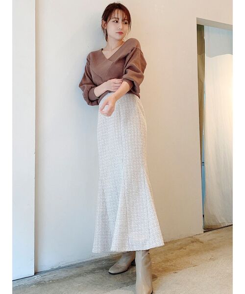 dazzlin(ダズリン)の「ツイードロングナロースカート(スカート・レディース・その他1/ベージュ・SMALL/MEDIUM/LARGE)」の9枚目の写真
