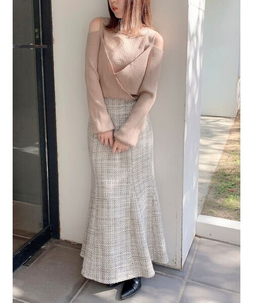 dazzlin(ダズリン)の「ツイードロングナロースカート(スカート・レディース・その他1/ベージュ・SMALL/MEDIUM/LARGE)」の10枚目の写真