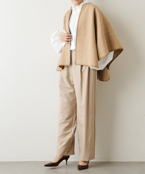 Whim Gazette（ウィムガゼット）の「【ELISABETH STRAY PEDERSEN】ツィードポンチョコート（その他アウター・レディース・オフホワイト/ベージュ・SMALL）」の19枚目の写真