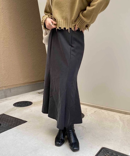 CAPRICIEUX LE'MAGE（カプリシューレマージュ）の「ハイウエストミドルマーメイドスカート（スカート・レディース・ブラック/ブルー/グリーン・FREE）」の5枚目の写真