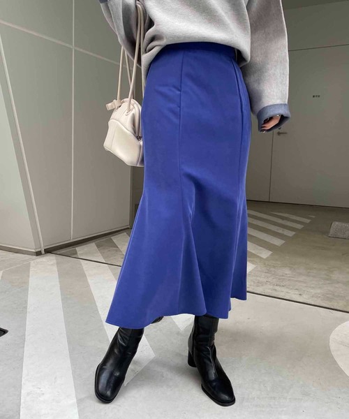 CAPRICIEUX LE'MAGE（カプリシューレマージュ）の「ハイウエストミドルマーメイドスカート（スカート・レディース・ブラック/ブルー/グリーン・FREE）」の6枚目の写真