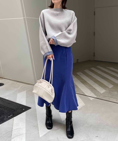 CAPRICIEUX LE'MAGE（カプリシューレマージュ）の「ハイウエストミドルマーメイドスカート（スカート・レディース・ブラック/ブルー/グリーン・FREE）」の13枚目の写真