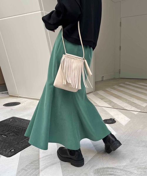 CAPRICIEUX LE'MAGE（カプリシューレマージュ）の「ハイウエストミドルマーメイドスカート（スカート・レディース・ブラック/ブルー/グリーン・FREE）」の7枚目の写真