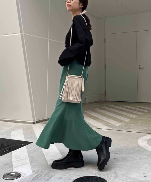 CAPRICIEUX LE'MAGE（カプリシューレマージュ）の「ハイウエストミドルマーメイドスカート（スカート・レディース・ブラック/ブルー/グリーン・FREE）」の14枚目の写真