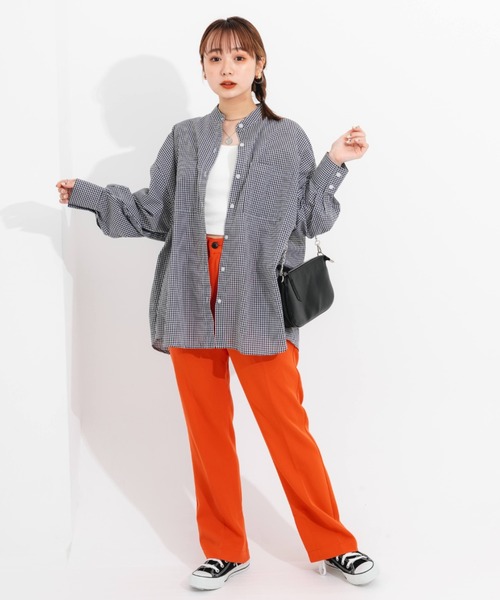 nemne store（ネンネストア）の「ソデボリュームバンドカラーシャツ（シャツ/ブラウス・レディース・イエロー/ブルー/ブラック系その他/パープル系その他・フリー）」の19枚目の写真