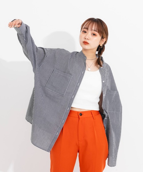 nemne store（ネンネストア）の「ソデボリュームバンドカラーシャツ（シャツ/ブラウス・レディース・イエロー/ブルー/ブラック系その他/パープル系その他・フリー）」の11枚目の写真