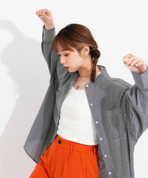 nemne store（ネンネストア）の「ソデボリュームバンドカラーシャツ（シャツ/ブラウス・レディース・イエロー/ブルー/ブラック系その他/パープル系その他・フリー）」の13枚目の写真