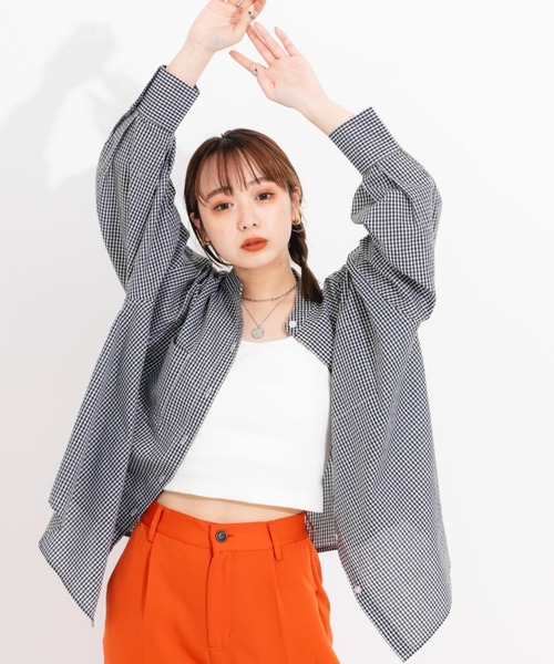 nemne store（ネンネストア）の「ソデボリュームバンドカラーシャツ（シャツ/ブラウス・レディース・イエロー/ブルー/ブラック系その他/パープル系その他・フリー）」の14枚目の写真