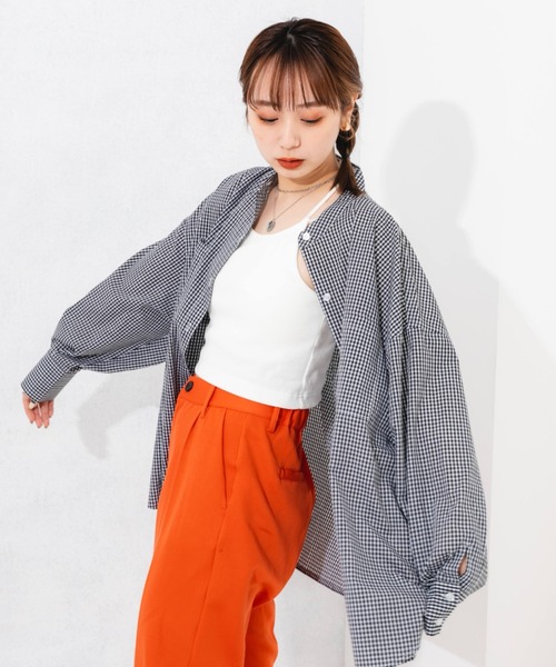 nemne store（ネンネストア）の「ソデボリュームバンドカラーシャツ（シャツ/ブラウス・レディース・イエロー/ブルー/ブラック系その他/パープル系その他・フリー）」の15枚目の写真