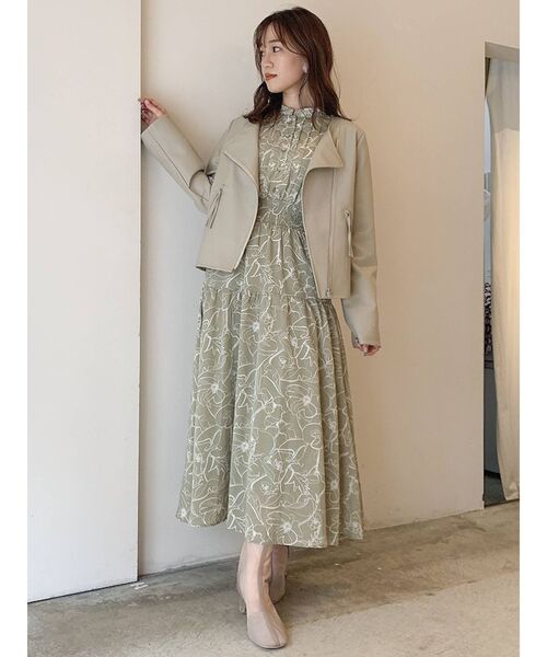 dazzlin（ダズリン）の「ベーシックライダースジャケット（テーラードジャケット・レディース・ブラック/ベージュ・FREE）」の18枚目の写真