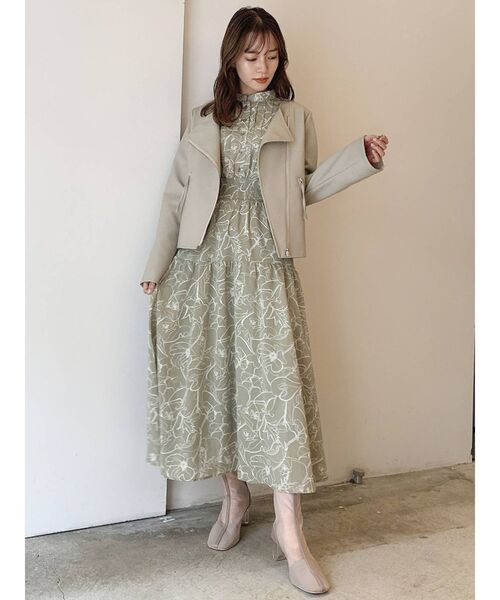 dazzlin（ダズリン）の「ベーシックライダースジャケット（テーラードジャケット・レディース・ブラック/ベージュ・FREE）」の17枚目の写真