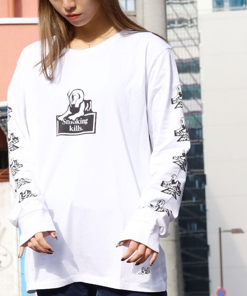 JUNGLES（ジャングルス）の「FR2/エフアールツー×JUNGLES/ジャングルス コラボ Smoking Kills Long Sleeve Tee ロンＴ（Tシャツ/カットソー・メンズ・ホワイト/ブラック・M/L/XL/S）」の17枚目の写真