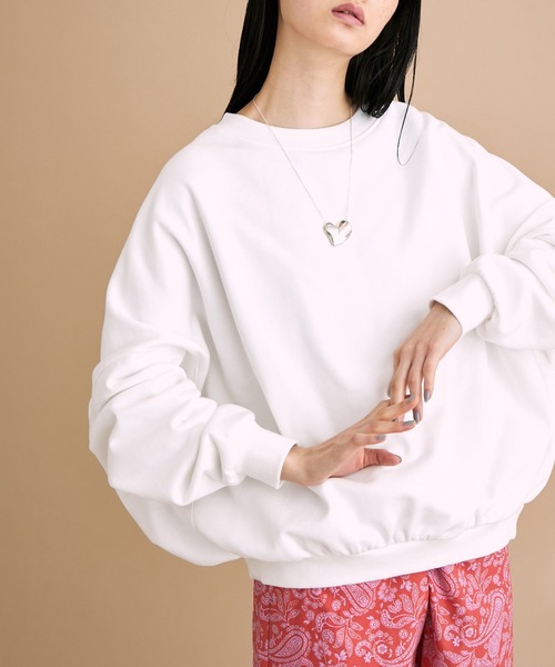 ADAM ET ROPE'（アダムエロペ）の「コクーンスウェット（スウェット・レディース・サックスブルー/ホワイト/チャコールグレー・FREE）」の11枚目の写真