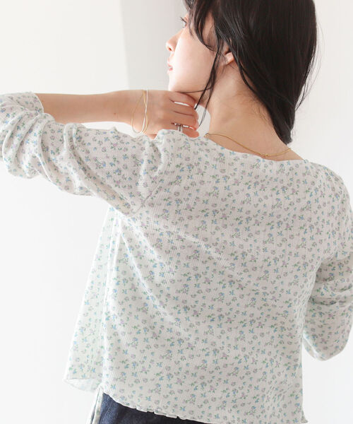 BeAMS DOT（ビームスドット）の「【WEB限定】BeAMS DOT / フラワー コットンキャミソール カーディガン 2Pセット（Tシャツ/カットソー・レディース・ホワイト/ライトグリーン・ONE SIZE）」の19枚目の写真