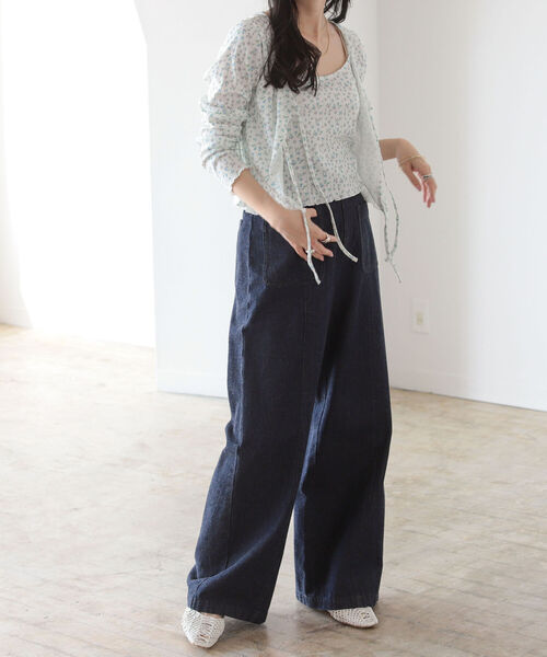 BeAMS DOT（ビームスドット）の「【WEB限定】BeAMS DOT / フラワー コットンキャミソール カーディガン 2Pセット（Tシャツ/カットソー・レディース・ホワイト/ライトグリーン・ONE SIZE）」の15枚目の写真