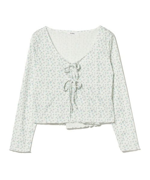 BeAMS DOT（ビームスドット）の「【WEB限定】BeAMS DOT / フラワー コットンキャミソール カーディガン 2Pセット（Tシャツ/カットソー・レディース・ホワイト/ライトグリーン・ONE SIZE）」の5枚目の写真