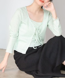 BeAMS DOT | 【WEB限定】BeAMS DOT / フラワー コットンキャミソール カーディガン 2Pセット(Tシャツ/カットソー)