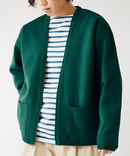 JOURNAL STANDARD(ジャーナルスタンダード)の「ダブルフェイス ボタンレス ニット カーディガン(カーディガン/ボレロ・メンズ・ブラック/ベージュ/イエロー/グリーン/シャーベット・MEDIUM/LARGE)」の3枚目の写真