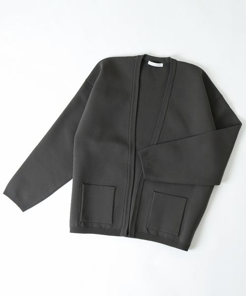 JOURNAL STANDARD(ジャーナルスタンダード)の「ダブルフェイス ボタンレス ニット カーディガン(カーディガン/ボレロ・メンズ・ブラック/ベージュ/イエロー/グリーン/シャーベット・MEDIUM/LARGE)」の2枚目の写真