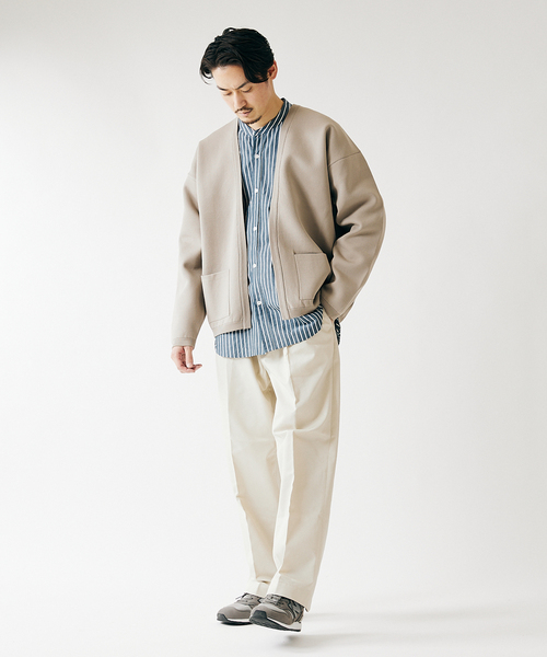 JOURNAL STANDARD(ジャーナルスタンダード)の「ダブルフェイス ボタンレス ニット カーディガン(カーディガン/ボレロ・メンズ・ブラック/ベージュ/イエロー/グリーン/シャーベット・MEDIUM/LARGE)」の9枚目の写真