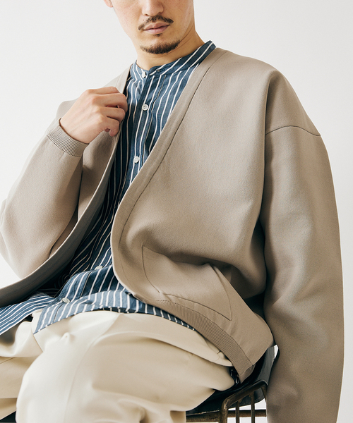 JOURNAL STANDARD(ジャーナルスタンダード)の「ダブルフェイス ボタンレス ニット カーディガン(カーディガン/ボレロ・メンズ・ブラック/ベージュ/イエロー/グリーン/シャーベット・MEDIUM/LARGE)」の12枚目の写真