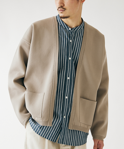 JOURNAL STANDARD(ジャーナルスタンダード)の「ダブルフェイス ボタンレス ニット カーディガン(カーディガン/ボレロ・メンズ・ブラック/ベージュ/イエロー/グリーン/シャーベット・MEDIUM/LARGE)」の14枚目の写真