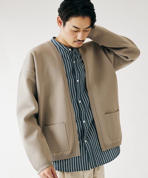 JOURNAL STANDARD(ジャーナルスタンダード)の「ダブルフェイス ボタンレス ニット カーディガン(カーディガン/ボレロ・メンズ・ブラック/ベージュ/イエロー/グリーン/シャーベット・MEDIUM/LARGE)」の17枚目の写真