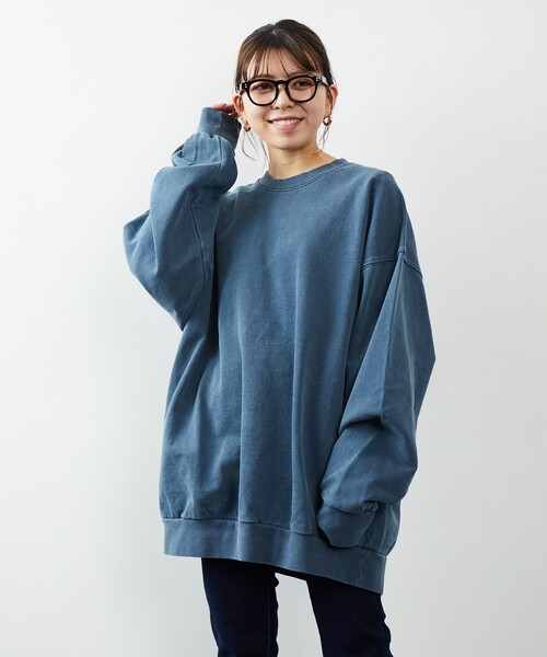 FREAK'S STORE(フリークスストア)の「FREAK'S STORE/フリークスストア ヘビーウェィト ピグメント CREW SWT/クルーネック/スウェット/ピグメント(パーカー・メンズ・チャコールグレー/ブルー/グリーン/アイボリー・SMALL/MEDIUM/LARGE)」の8枚目の写真