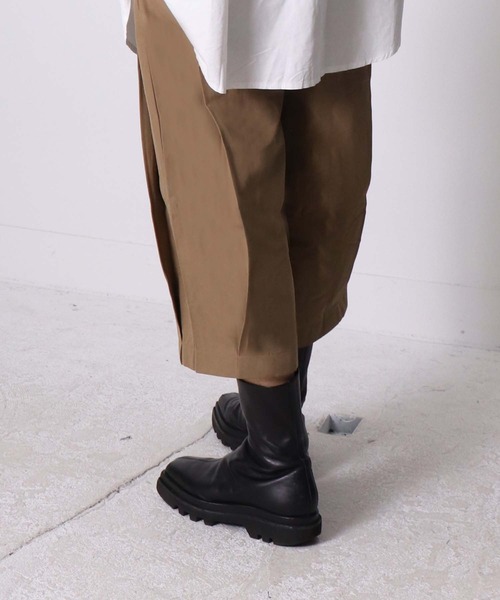 THE MORNING AFTER（ザ モーニング アフター）の「フロントタックワイドクロップドパンツ（その他パンツ・メンズ・ブラック/ホワイト/ベージュ・FREE）」の10枚目の写真