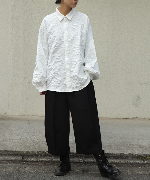 THE MORNING AFTER（ザ モーニング アフター）の「フロントタックワイドクロップドパンツ（その他パンツ・メンズ・ブラック/ホワイト/ベージュ・FREE）」の21枚目の写真