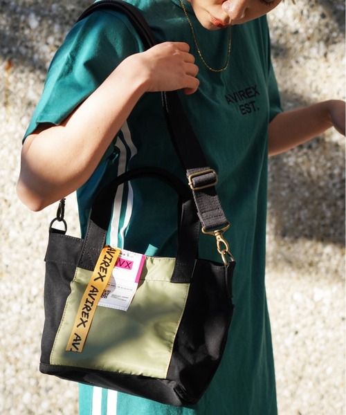AVIREX（アヴィレックス）の「【直営店限定】CANVAS MINI TOTE BAG/ キャンバスミニトートバック（トートバッグ・レディース・ブラック/キナリ・FREE）」の2枚目の写真