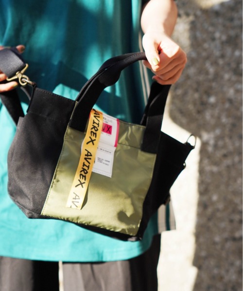 AVIREX（アヴィレックス）の「【直営店限定】CANVAS MINI TOTE BAG/ キャンバスミニトートバック（トートバッグ・レディース・ブラック/キナリ・FREE）」の10枚目の写真