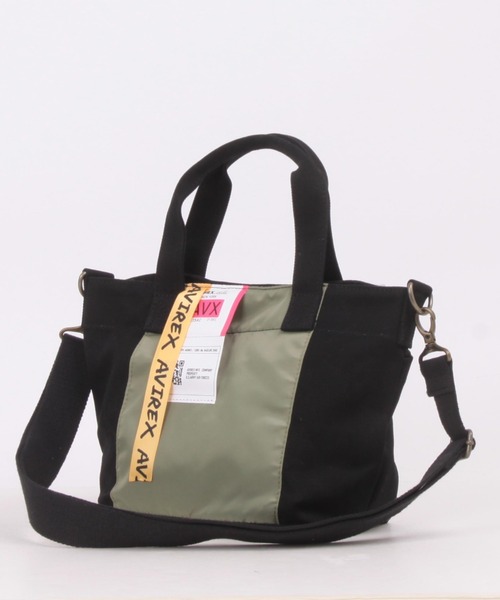 AVIREX（アヴィレックス）の「【直営店限定】CANVAS MINI TOTE BAG/ キャンバスミニトートバック（トートバッグ・レディース・ブラック/キナリ・FREE）」の3枚目の写真