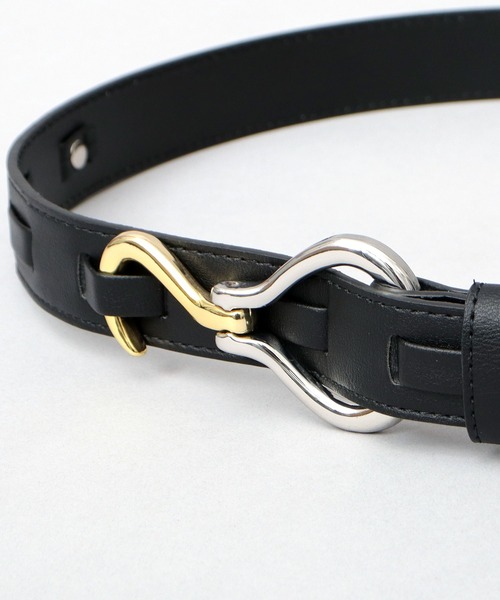 glabella（グラベラ）の「フックバックル ベルト 2サイズ展開（フラッシュシルバー・ゴールド・ブラックニッケル・マットブラック・フラッシュシルバー/クロコ帯・アンティークシルバー・アンティークゴールド・アンティークゴールド/ダークブラウン帯・フラッシュシルバー/シボ帯・ゴールド×シルバー）（ベルト・メンズ・ブラック/ブラック系その他/ブラック系その他2/ブラック系その他3/ブラック系その他4/ダークブラウン/ブラック系その他7/ブラック系その他5/ブラック系その他6/ブラック系/ブラック系1・FREE/S）」の10枚目の写真