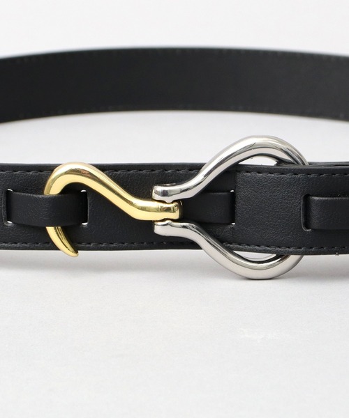 セール】フックバックル ベルト 2サイズ展開（フラッシュシルバー